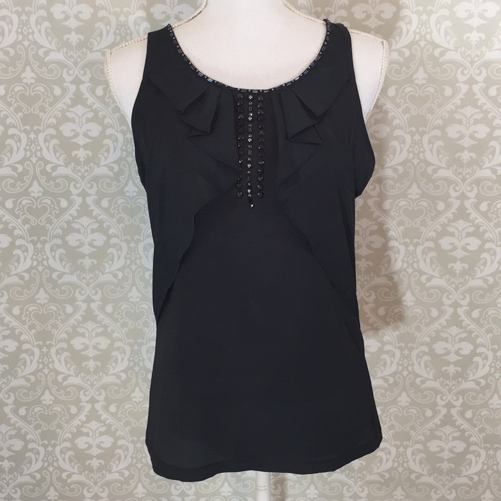 {The Limited}Sz S  Blk TankTop w/bead accents